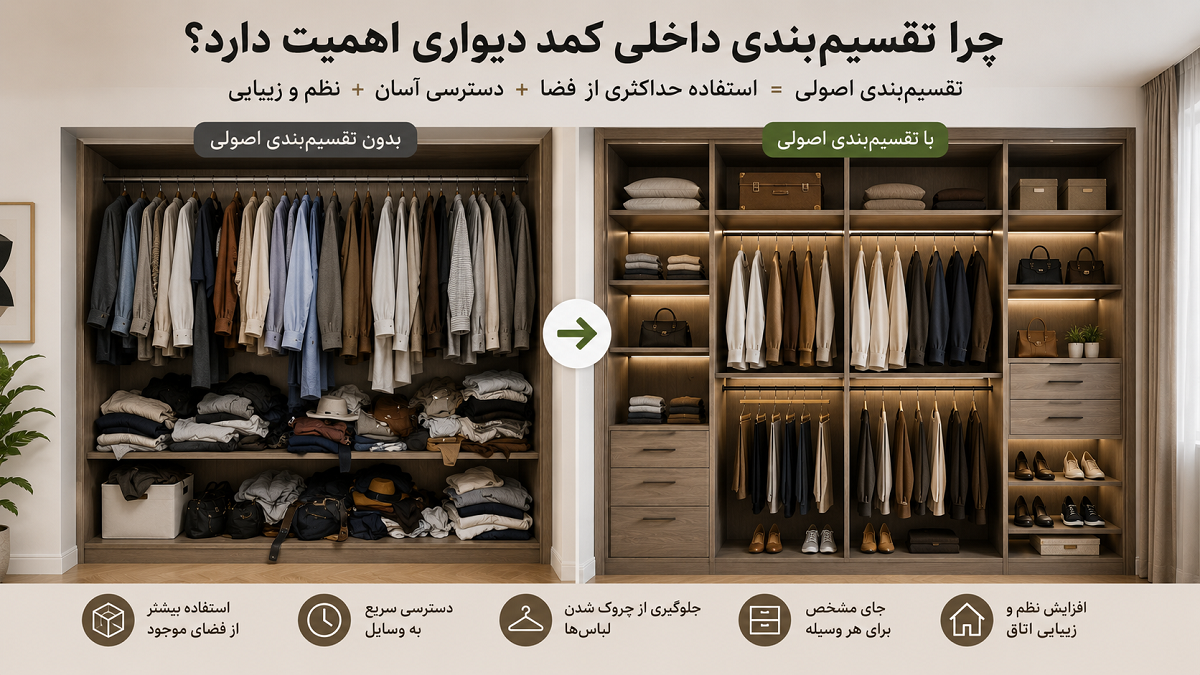 اهمیت تقسیم بندی داخلی کمددیواری چهارستون