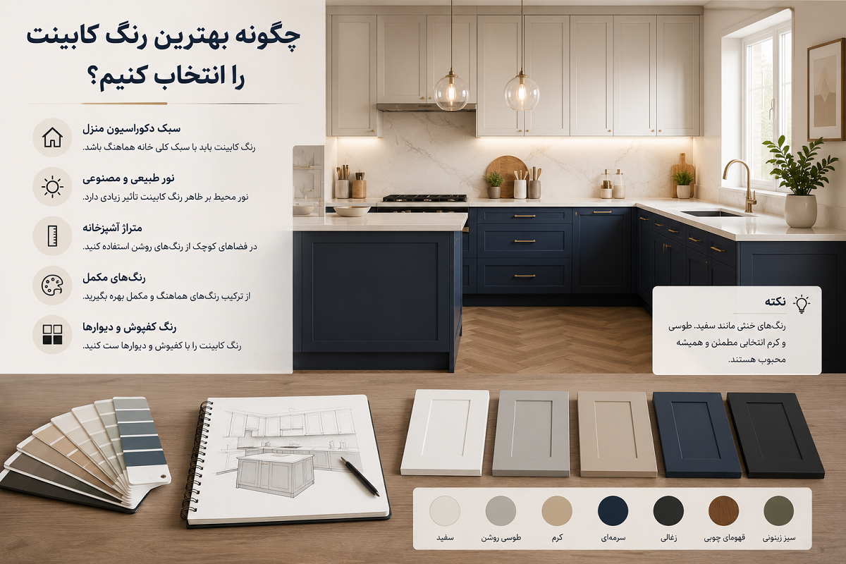 بهترین رنگ کابینت چهارستون