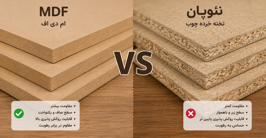 تفاوت ام دی اف و نئوپان چهارستون